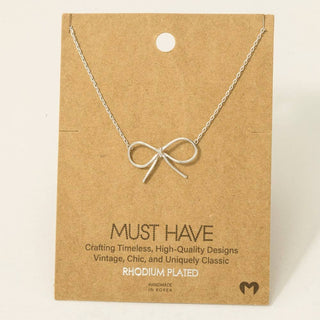 Gold Dipped Bow Tie Pendant Necklace