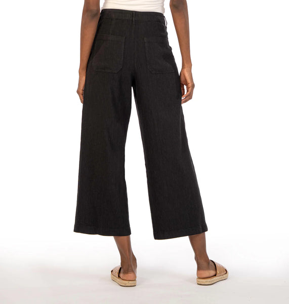 Kut From The Kloth- Topaz Linen Wide Leg- Black