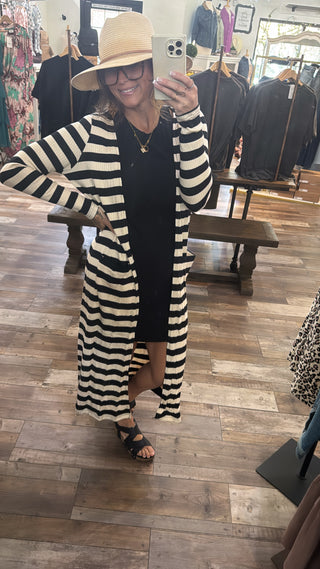 Soul Sisters Striped Long Cardigan