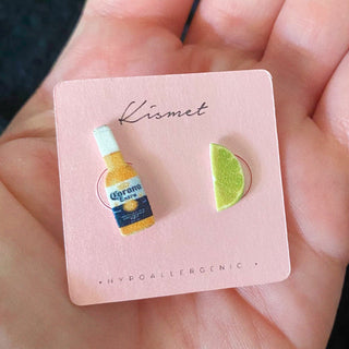 Beer + Lime Stud Earrings