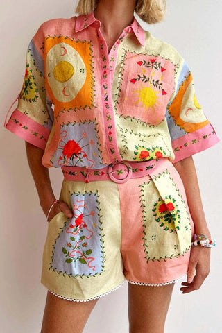 Shandy Multi Print Top & Shorts Set