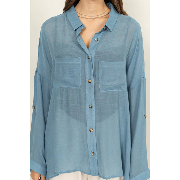 The Gabby-LONG SLEEVE BUTTON DOWN SHIRT