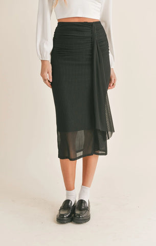 Sage The Label- Lady Dynamite Ruched Midi Skirt