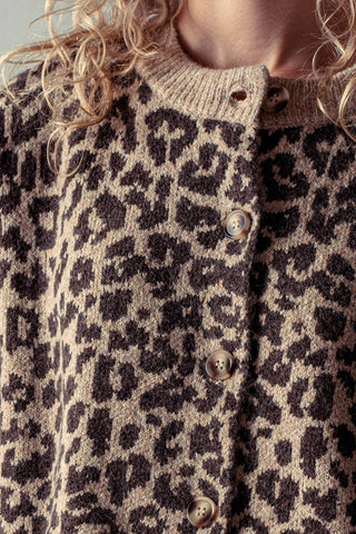 Classic Leopard Print Jacquard Cardigan