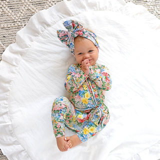 Gigi and Max - Joanna RUFFLE ZIP Bamboo One Piece Floral Baby Clothing