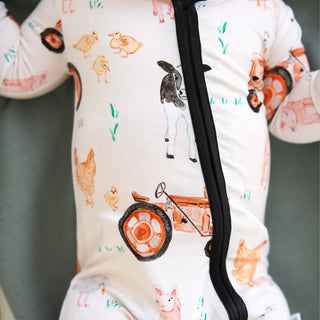 Gigi and Max - Millie Moo ZIP Bamboo Farm OnePiece 2-Way Zipper