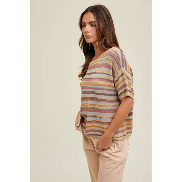 Skyler Multi Striped Sweater Top