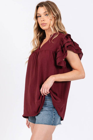 The Classic -RUFFLE SLEEVE BLOUSE