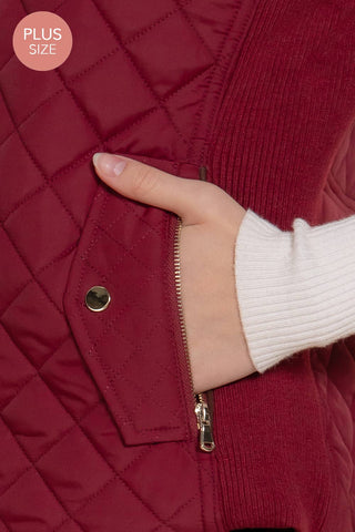 Penelope Plus Piping Quilted Padding Vest