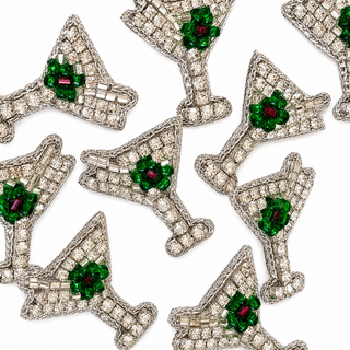 Martini Hand Made Embellished Beaded Stud Earrings