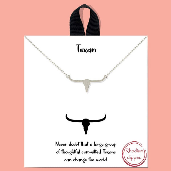 Gold-Dipped Longhorn Charm Necklace