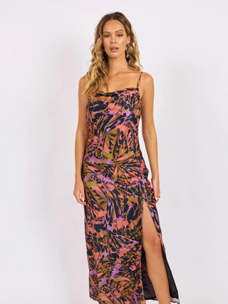 Butterfly Kiss High Slit Maxi Slip Dress