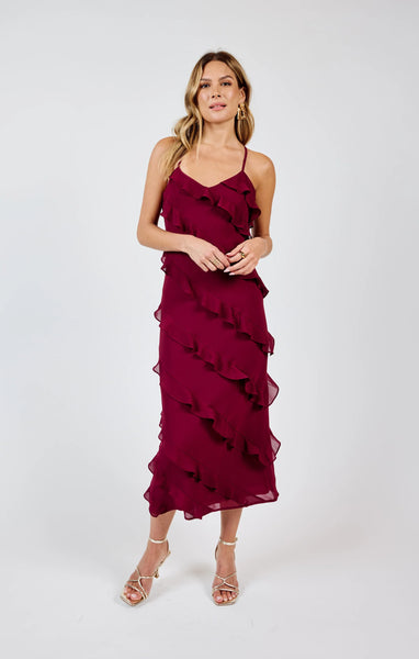 All Invited Ruffle Maxi Dress