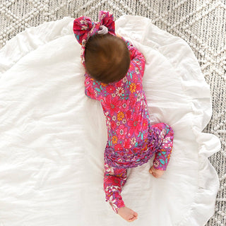 Gigi and Max - Posie RUFFLE ZIP Bamboo One Piece Floral Baby Outfit