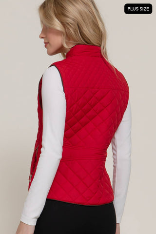 Penelope Plus Piping Quilted Padding Vest