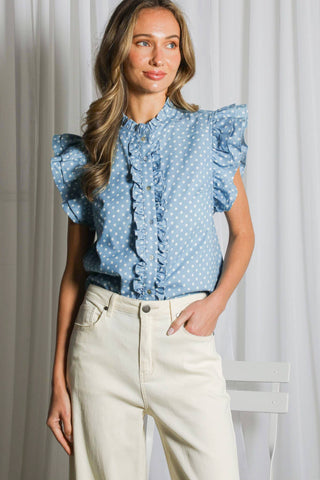 Paula Playful Polka Dot Ruffle Top
