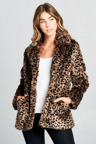 Ellison Leopard Faux Fur Jacket