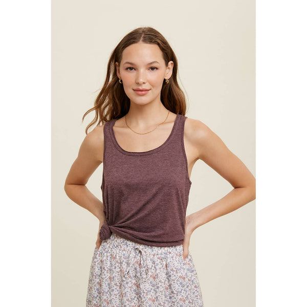 Wishlist Apparel - SLUB KNIT TANK WITH RAW EDGE DETAIL