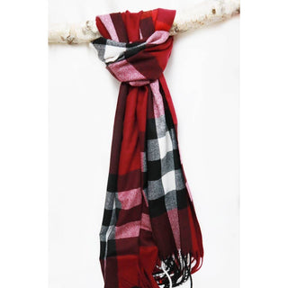 The Holiday Wool Plaid Cashmere Scarf With Tassel