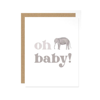 oh baby! Elephant Baby Shower Greeting Card