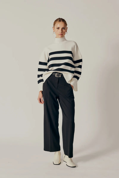 Deluc- Clivia Striped Turtleneck Sweater