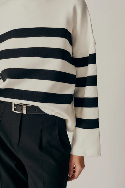 Deluc- Clivia Striped Turtleneck Sweater