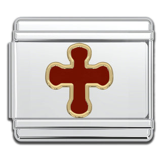 Italian Bracelet Charms - Red Cross Religious 9mm Links