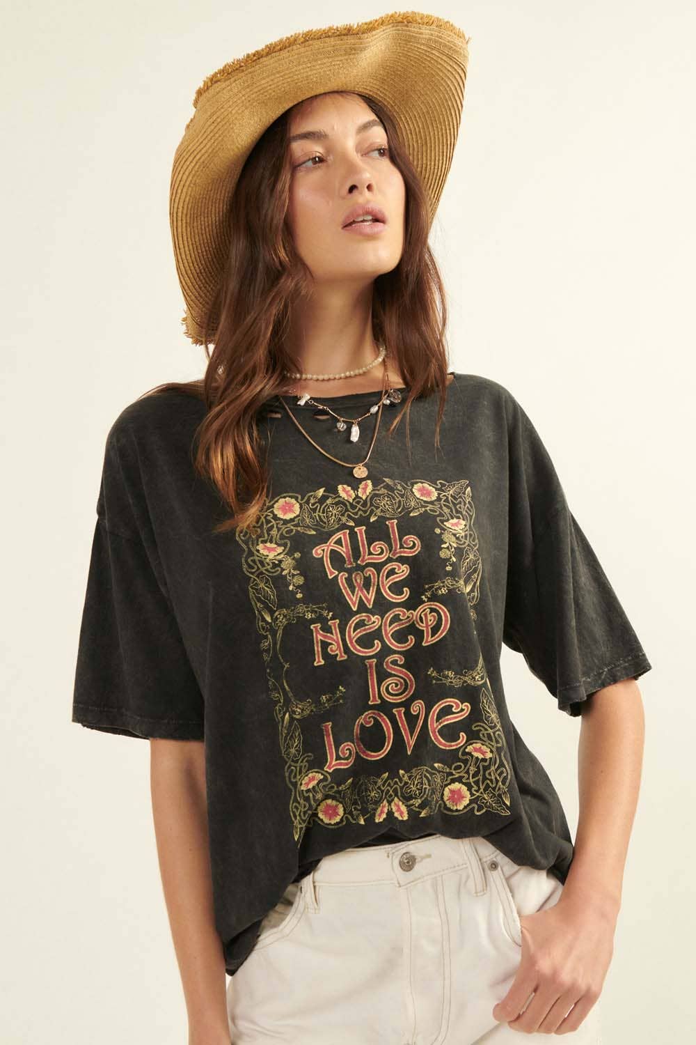 All We Need Is Love Mineral Wash Graphic Tee