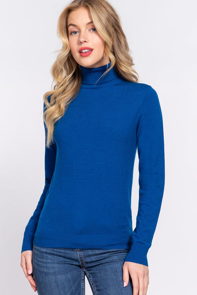 Long Sleeve Viscose Turtle Neck Sweater