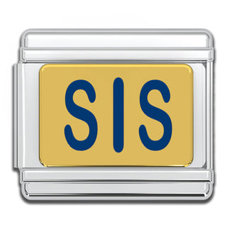 Italian Bracelet Charm - "SIS" 9mm Links