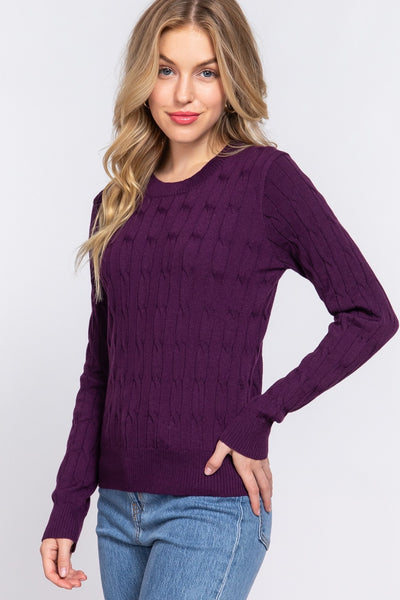 Cable Knit Basic Sweater