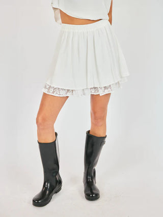 Misty Layered w Lace Mini Skirt