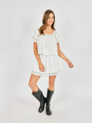 Misty Layered w Lace Mini Skirt