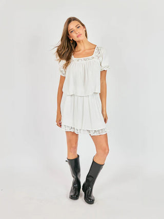 Misty Layered w Lace Mini Skirt