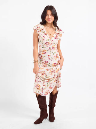 Earth Song Ruffle Midi Dress