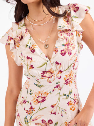 Earth Song Ruffle Midi Dress