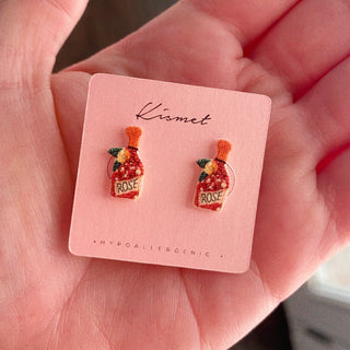 Rosé Bottle Stud Earrings