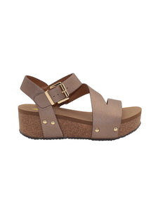 Volatile- Biloxi Strappy Wedge- Bronze