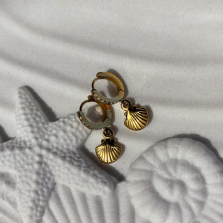 Seashell Drop Crystal Huggies