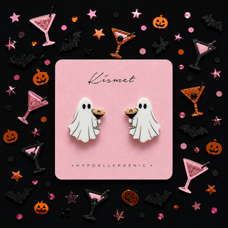 Espresso Martini Ghost Stud Earrings