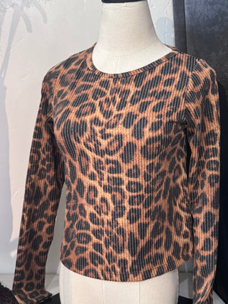 Loretta Leopard Lounge Knit Thumbhole Top