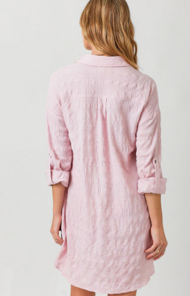 Rose Textured Shirt Dress