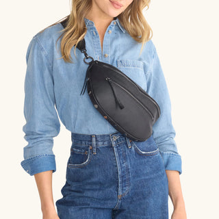 Charles Crossbody Large- Black/Gunmetal