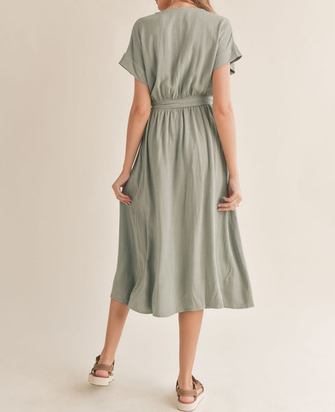 Sadie & Sage- Botanical Wrap Midi Dress