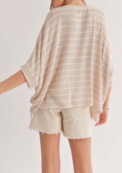 Sadie & Sage- Horizon Striped Oversized Top