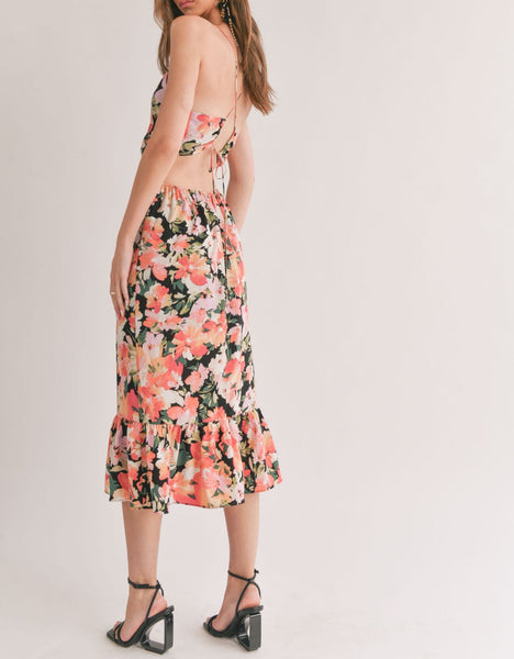 Sage The Label- Scenic Beauty Cutout Open Back Midi Dress