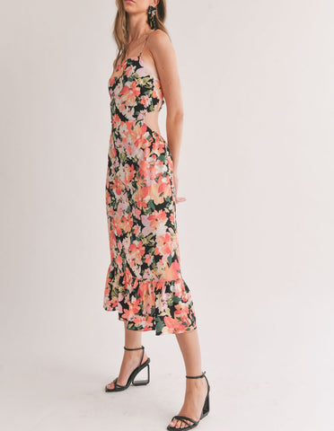 Sage The Label- Scenic Beauty Cutout Open Back Midi Dress