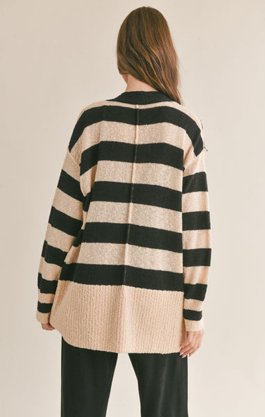 Sage The Label- Krissy Striped Oversized Cardi