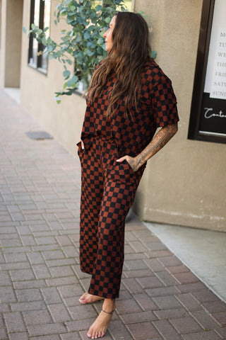 Cheri Checkered Knit Set- Sold In Seperates