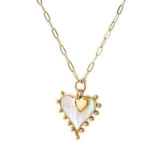 Perla Heart Charm Necklace